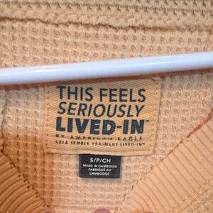 American Eagle Outfitters Tan Waffle Knit Top